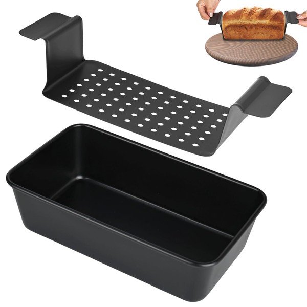 YHNDECO Carbon Steel Bread Baking Mould, Meatloaf Mould with Drain