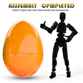 Memogizz t13 Action Figure Set(Assembly Completed), Pre-Filled Easter Egg with 3D Printed Toy, Easter Basket Stuffers for Adults, 1Pack, Black