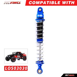 RCAWD Aluminum Shock Absorbers with Spare Springs Front Rear 6pcs for Losi 1/10 Baja Rey Hammer Rey U4 Upgrade Parts (Dark Blue)