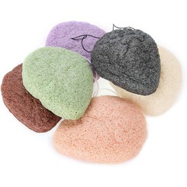 Esponja facial de konjac 100% en forma de gota de agua, de 6 colores; limpiador exfoliante para rostro y cuerpo, ideal para piel sensible; juego de esponjas de (forma de gota de agua)