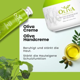 Oliva Care Set, Body Cream 250 ml & Hand Cream 30 ml with Olive Oil and Shea Butter Care Set