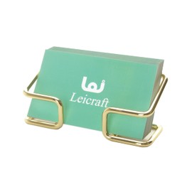 Leicraft Business Card Holder for Desk, Cute Metal Card Organizers and Office Desk Accessories for Men and Women (Golden)