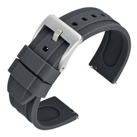 ANNEFIT Silicone Watch Bands 18mm, Quick Release Waterproof Replacement Strap for Men Women (Dark Grey)