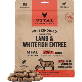 Vital Essentials “NEW” 14oz Vital Essentials Freeze Dried Raw SOFT Nibs LAMB & WHITEFISH Entree