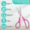 6 Pack Scissors Set, Rkqoa 8" Scissors All Purpose- Comfort-Grip
