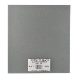 Grafix Computer Ink Jet Film – Printable Film for Creating Custom Overlays, Journals, Window Effects, Stickers, Photos, Jewelry and More, Ink Jet Printers Only 8.5 x 11”, Clear, Pack of 50