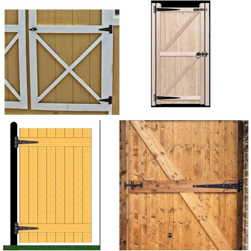 MLHpeak T-Strap Shed Hinge Gate Strap Heavy Duty Hinge Door