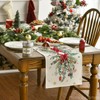 Artoid Mode Red Nutcracker Floral Holly Christmas Table Runner, Seasonal