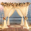 Wish Care 10x10ft Champagne Backdrop Curtains with Lights String for