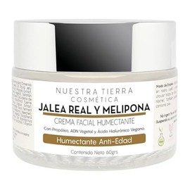 Crema Humectante, Cicatrizante y Anti-edad con Jalea Real, Miel Melipona y Ac. Hialurónico Vegano