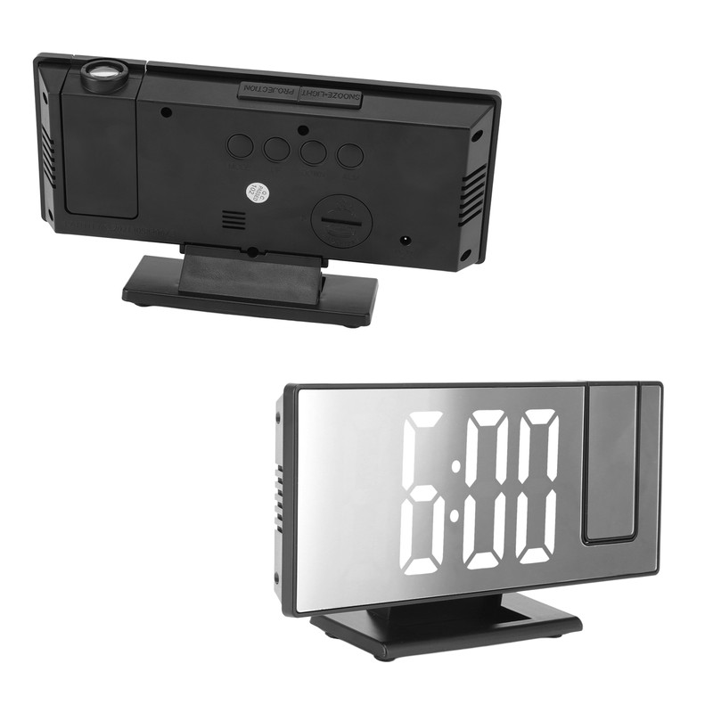 Projection Digital Alarm Clock USB Charging Automatic Dimming LED Mirror