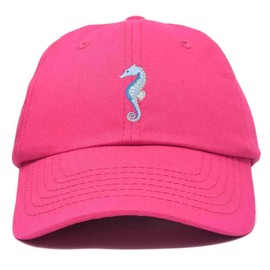 DALIX Seahorse Embroidered Dad Cap Cotton Baseball Hat Women in Hot Pink