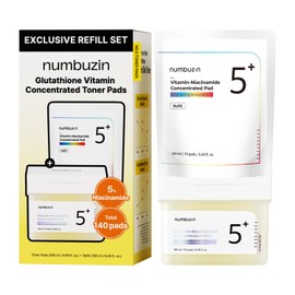 numbuzin No.5 Toner Pads Refill Set | No.5 Vitamin-Niacinamide Concentrated Pad Refill Set l Double-Sided | Glutathione, Niacinamide | Exfoliation, Hyperpigmentation Care |140 Pads/6.08 fl.oz x 2