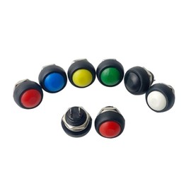 KDEGK 10pcs Two Pins 12mm DIY Reset Small-Sized Push Button Switch Momentary Electrical Power Horn Switches (Color : Yellow)