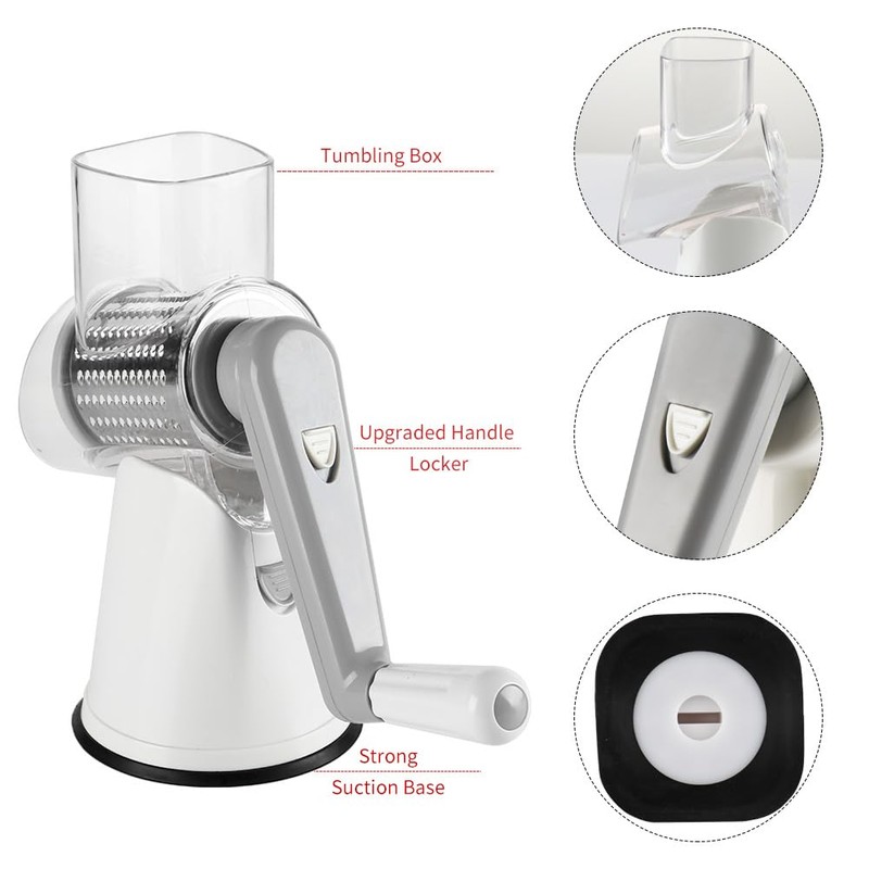 Cambom Rotary Cheese Grater Hand Crank Cheese Shredder for Fresh