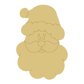Santa Head Design by Lines Cutout Unfinished Wood Holidays Christmas Door Hanger MDF Shape Canvas Style 4 Art 1 (6")