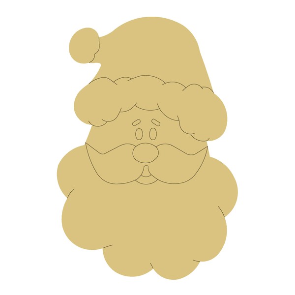 Santa Head Design by Lines Cutout Unfinished Wood Holidays Christmas