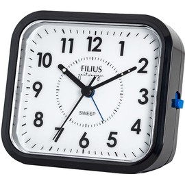 Filius 0529-17 Wecker ohne Ticken Quarz 10 x 9 cm Schwarz
