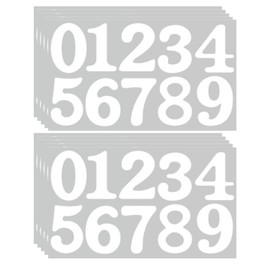 Jiepuxiter 10 Sheets Mailbox Number Stickers for Outside, Self-Adhesive Mailbox Number Decals Waterproof Vinyl Number Stickers for Mailbox Signs Window Door Trucks House Address Number (White,4 inch)