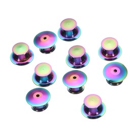 uxcell 10pcs Metal Pin Backs Spring Loaded Pin Keepers Locking Pin Keepers Locking Clasp for Brooch Tie Hat Badge, Colorful