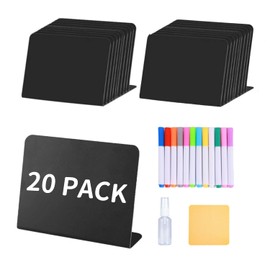 20PCS Tabletop Chalkboard Labels, Mini Chalkboard Signs for Food, Food Labels for Party Buffet, Easy to Write and Wipe Out, Reusable and Reserved Table Cents for Weddings, Birthday, Bakery and Retail