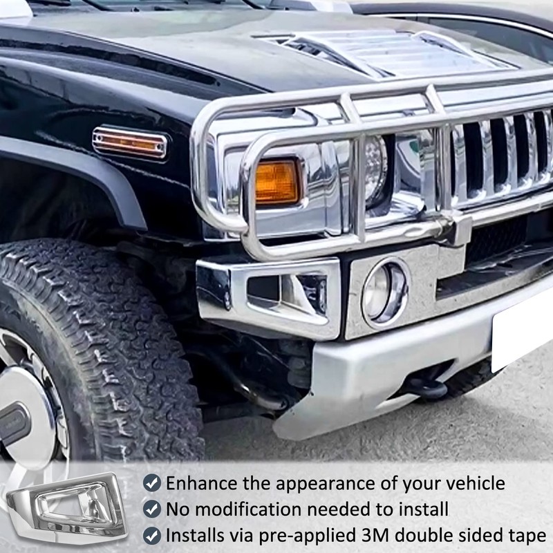 Front Bumper End Corner Bezels Covers Trim Molding Chrome Exterior