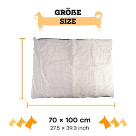 vitazoo Dog Mat - 27.5 x 39.3 in Fluffy Padded Dog Blanket w/Insulation - Non Slip Kennel Mats for Sleeping - Machine Washable Bed for Dogs - White