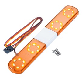 MORFUM Simulation RC Car Police Lights Multi-Function Night Flash LED Light Lamp Roof Light Decoration Compatible with 1/8 1/10 RC Model Car for HSP TRX4 Tamiya CC01 4WD Axial SCX10 (Orange)