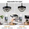 Retractable Ceiling Fan with Lights,Dimmable,6 speeds,DC Motor,36 inch Modern DIY