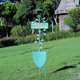 MNRYLKB Metal Garden Stakes, Garden Stakes Decorative,Outdoor Welcome Sign for Patio Garden Decor.