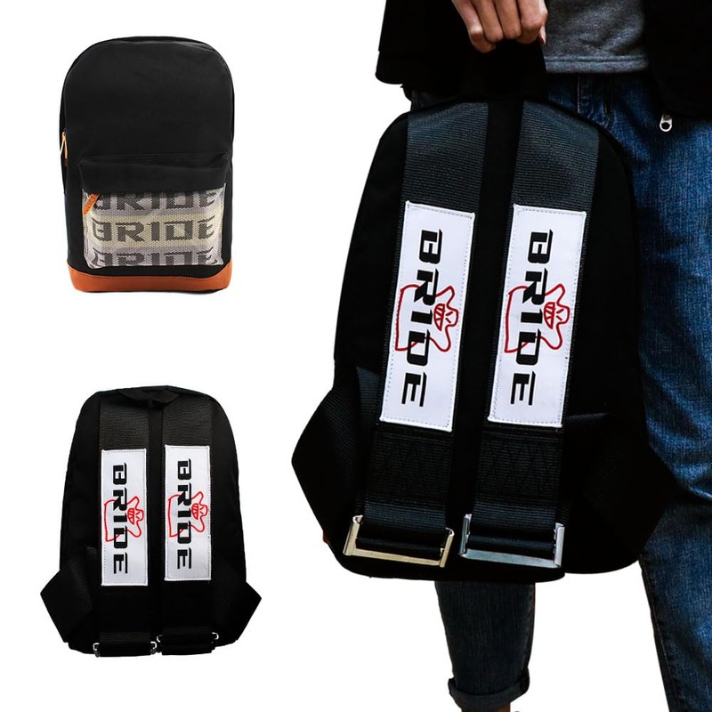 New Bride Racing Backpack Adjustable Harness Shoulder Straps Black