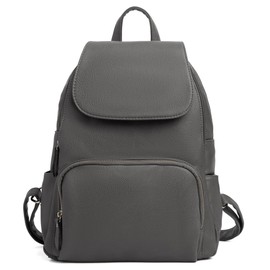 Woodland Leathers Women's Fashion Small Backpack, Womens Backpack With Anti Theft Zipper, Waterproof Faux Leather Back Pack Womens, 13" Tablet And Laptop Fashion Backpacks For Women (Grey 2)