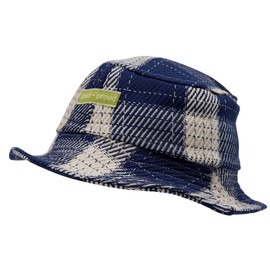 loud + proud Unisex Kinder Kariert, GOTS Zertifiziert Hut, Ultramarin, 49-50 EU