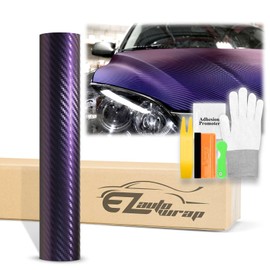 60"x84" (7FTx5FT) Purple Blue Chameleon Carbon Fiber Textured Color Shift Color Change Matte Vinyl Wrap Auto Car Sticker Decal Film Sheet Bubble Free Air Release Technology with Tool Kit