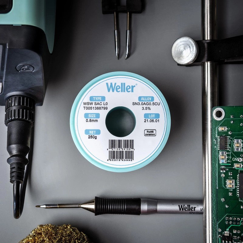 Weller WSW Solder Wire 100 Continuous Flux Core Optimized Performance