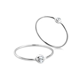 Elli Women's Ring Set Elegant Basic with Crystals, 62, Sterling Silver, crystal