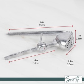 Metal Garlic Press 6 Inches Long Garlic Crusher with Skin Remover