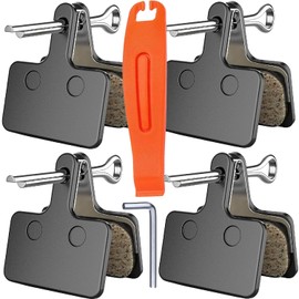 Fat-Cattie High-Performance Semi-Metallic and Resin Bike Brake Pads with Installation Tool for Mountain Bike Disc Brakes, Black, 4 Pairs (03R)