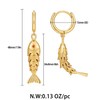 FAUTHENTICUTE 14K Gold Fish Earrings For Women Small Gold Huggie