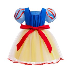 Lito Angels Princess Snow White Dress with Headband for Toddler Girls, Party Costume, Fancy Dress, Size 3-4 Years 104