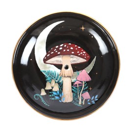 Something Different Wholesale Incense Plate: Fairytale Toadstool Design - Accommodates Incense Sticks and Cones - Enchanting Crescent Moon Incense Holder