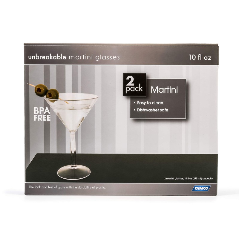 Camco Vaso de Martini irrompible de viaje, 10 oz, apto