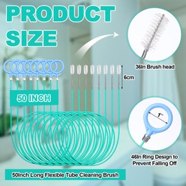 Lanties 30 Pack 50 Inch Sink Snake Hair Drain Clog Remover Unbreakable Metal Drain Snake Hair Removal Tool Flexible & Long Unclogging Tool for Bathroom Sink Tub Shower