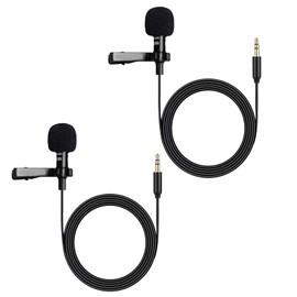 MICMXMO 2 Pack Lavalier Lapel Microphone for DJI MIC 2 Wireless Transmitter Transmitter, for Rode GO II 2 Wireless Microphone 3.5 mm TRS Omnidirectional Capacitor Lapel Mini Mic for Vlog Streaming