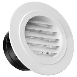 4 inch Round Louver Air Vent, HG Power ABS Grille Ventilation Cover Built-in Screen Mesh for Wall or Ceiling Mounted (ø100mm)