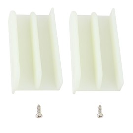 SING F LTD 2Pcs Sliding Shower Door Bottom Guide M6219 for Glass Doors 1/2" Wide and Up to 7/16" Thick 3x1.6x0.6 Inch White