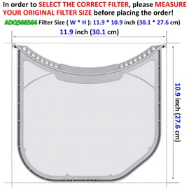 Uszily ADQ566564 Lint Filter Replacement for LG and Kenmore Dryers, Ultra Durable Lint Screen Trap, Rim without Felt Seal, Filter Size 11.9 * 10.9 inch (30.1 * 27.6 cm)