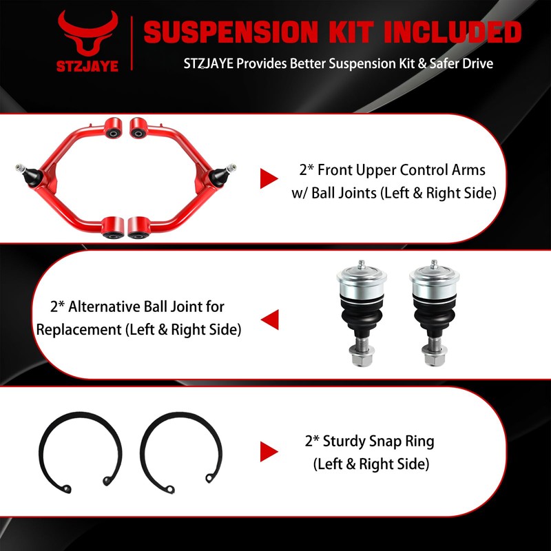 STZJAYE Front Upper Control Arms Compatible with Ram 1500 2009-2024