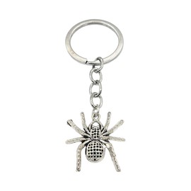 Promotech Spider Keyring - Elegant Metal Pendant Made of Stainless Steel, Luxurious Design in Silver for Adults and Children, silver