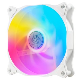 SilverStone Technology Air Blazer 120RW, PWM, ARGB, 120 mm, Translucent Fan Blades, White Frame, Equipped with Liquid Bearing, SST-AB120RW-ARGB
